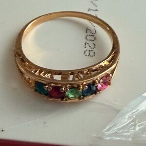 Elegant Gold Multi-Stone Ring